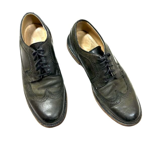 Frye John A. James Wingtip Distressed Black Leather Oxford Dress Shoe Size 8.5 D - Picture 3 of 8